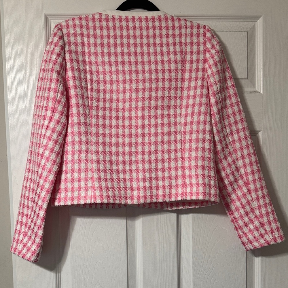 Lilly Pulitzer Pink and White Checkered Jacket - Picture 3 of 4